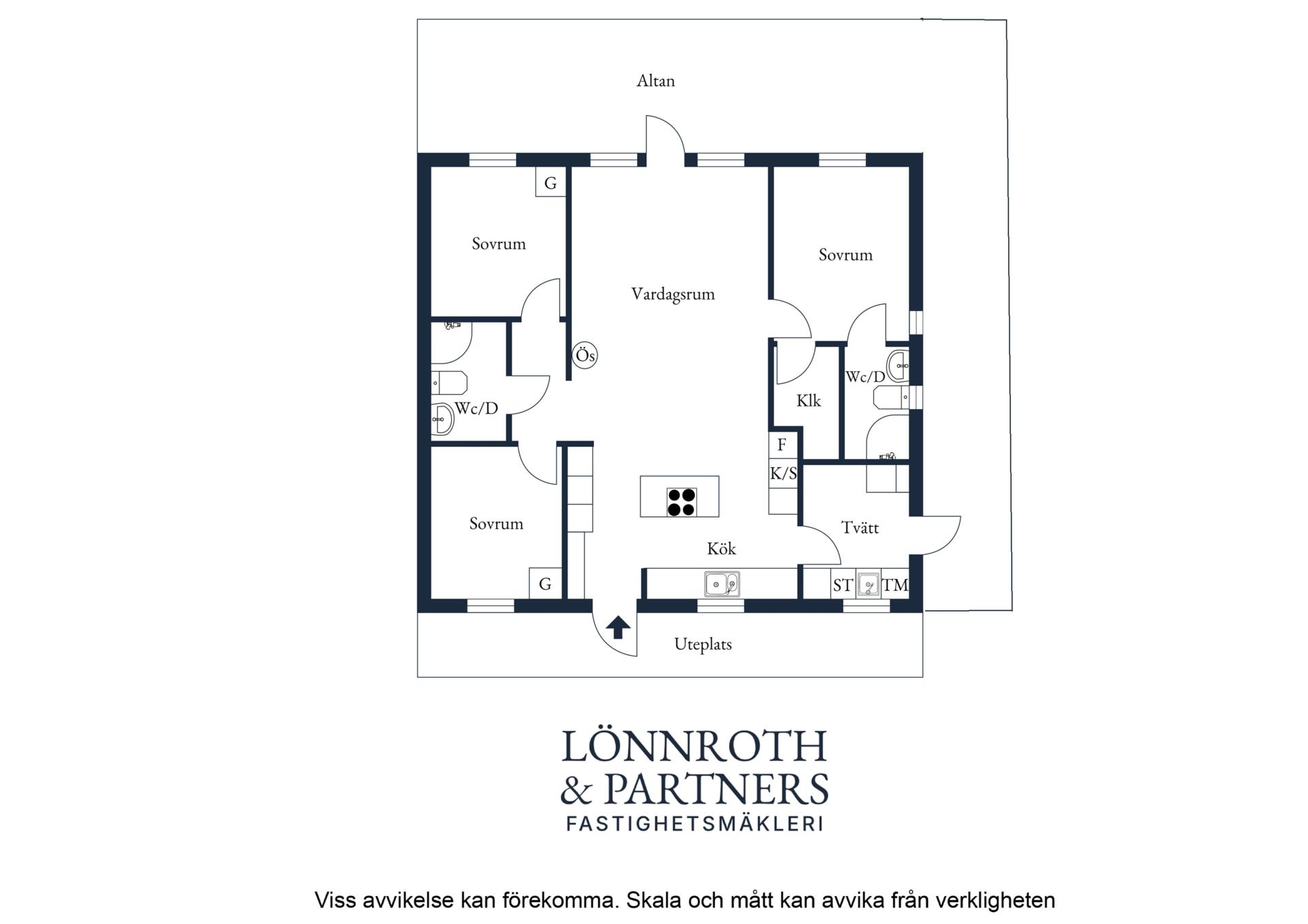 Välplanerat parhus i 1-plan med stor uteplats och gräsytor i soligt läge!
